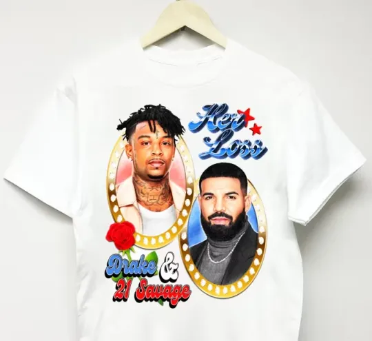 Discover VTG DRAKE 21 SAVAGE T Shirt For Men Cotton White Full Size