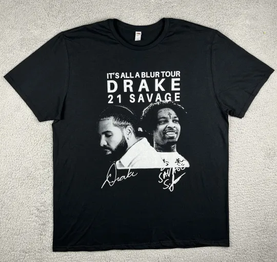 Discover Drake And 21 Savage It's All A Blur Tour 2023 Black T-Shirt
