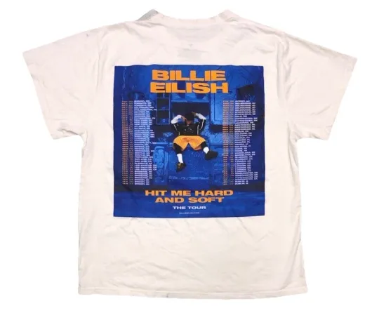 Discover Billie Eilish T Shirt White Hit Me Hard And Soft Merch Admat Poster