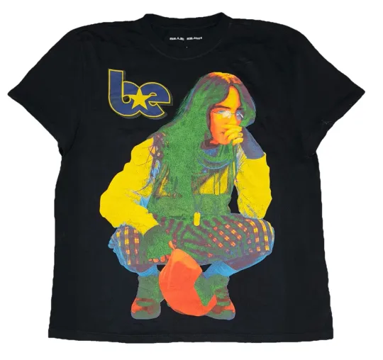 Billie Eilish Color Pop T Shirt Women’s Black Tour Merch