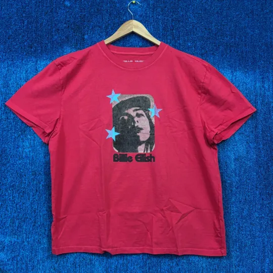 Discover Billie Eilish Merch Popstar Red T-Shirt