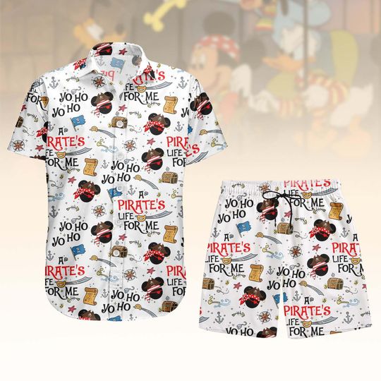 Discover Pirate's Life Button Shirt And Shorts, Yo Ho Ho Button Shirt, Pirate Theme Hawaii Shorts, Nautical Hawaiian Shirt, Holiday Gift