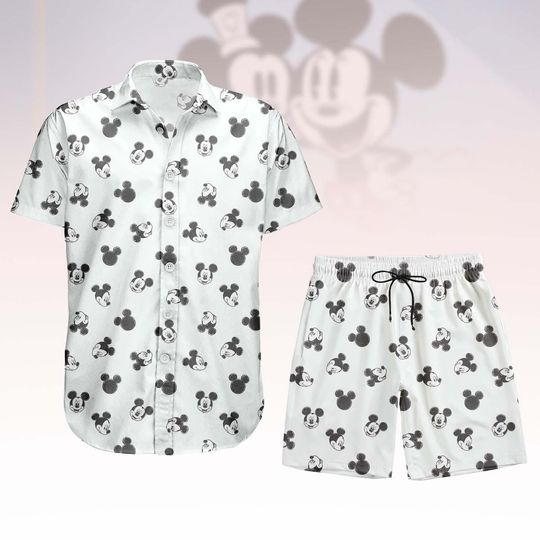 Discover Mickey Mouse Button Shirt Shorts, Disney Mickey Button Shirt, Classic Cartoon Hawaii Shorts, Mickey Hawaiian Shirt, Holiday Gift
