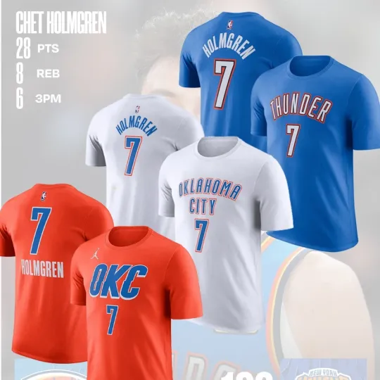 Discover Chet Holmgren #7 Oklahoma City Team 2026 Name and Number Gift For Fan