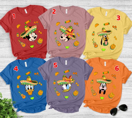 Discover Personalized Mickey and Friends Cinco De Mayo Shirt/Mexico Fiesta Family Trip Matching Shirt/Disney Cinco De Mayo Vacation Shirt