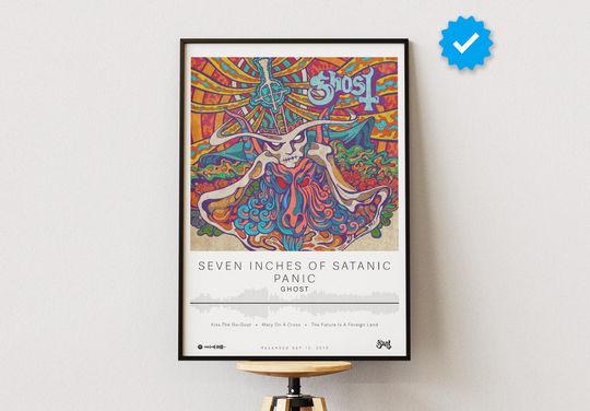 Discover Ghost Poster | Seven Inches of Satanic Panic Poster | Album Poster Prints | Wall Decor Posters | Album Cover | Metal Music Poster