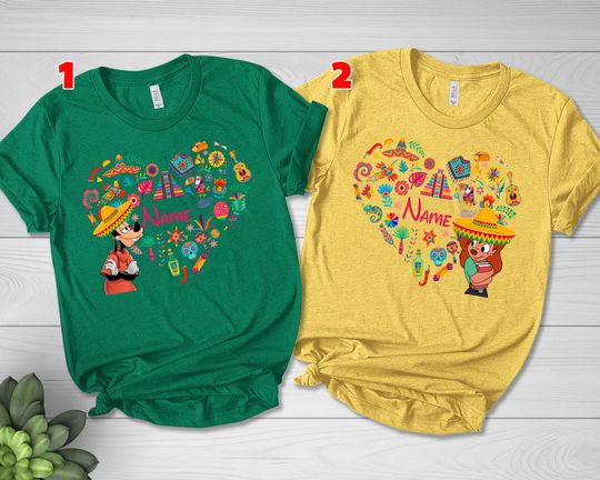 Discover Personalized Disney Max and Roxanne Cinco De Mayo 2026 Shirt: Viva Mexico Couple Let's Fiesta Matching Family Holiday Tee JCKC03