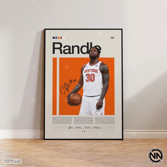 Discover Julius Randle Poster, New York Knicks, Sports Poster, Mid Century Modern, Basketball Gift, Sports Bedroom Posters