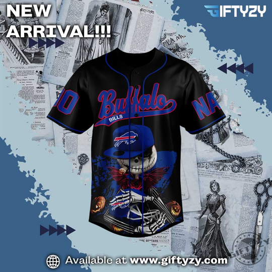 Buffalo Bills Fear The Irish Jack Skellington Football Team Personalized Baseball Jersey