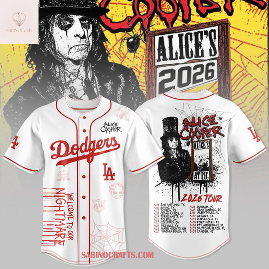 Los Angeles Dodgers Alice Cooper Tour 2026 Celebrating Baseball Jersey