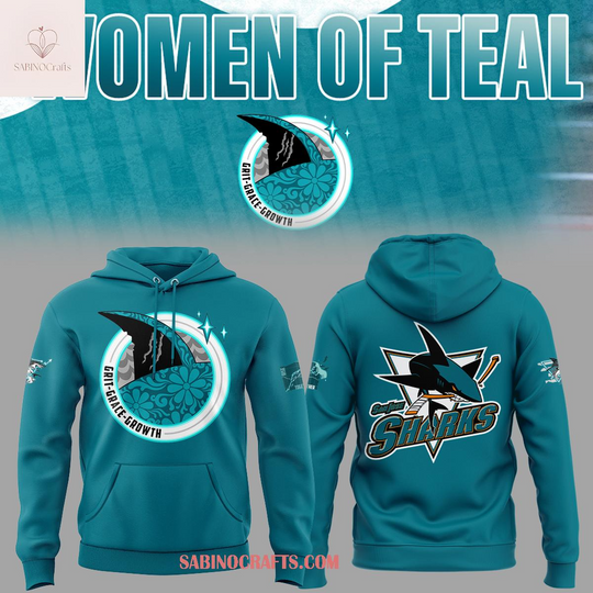 San Jose Sharks Grit Grace Growth Women Of Teal 2026 Hoodie