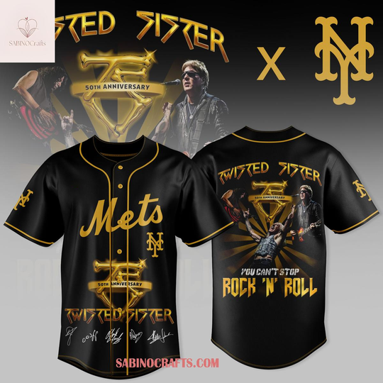 Discover New York Mets Twisted Sister 50th Anniversary Tour 2026 Baseball Jersey