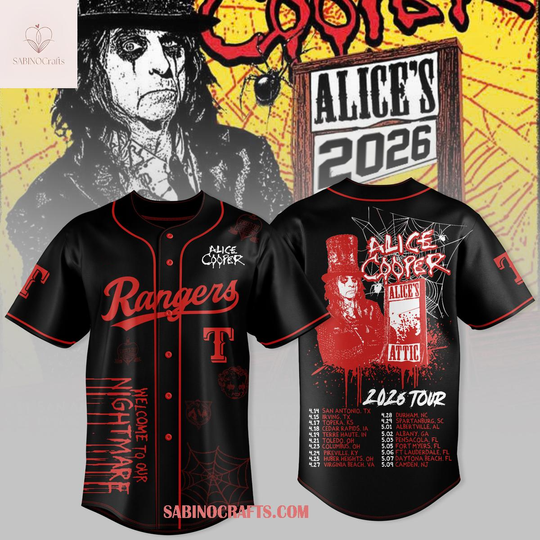 Texas Rangers Alice Cooper Tour 2026 Celebrating Baseball Jersey