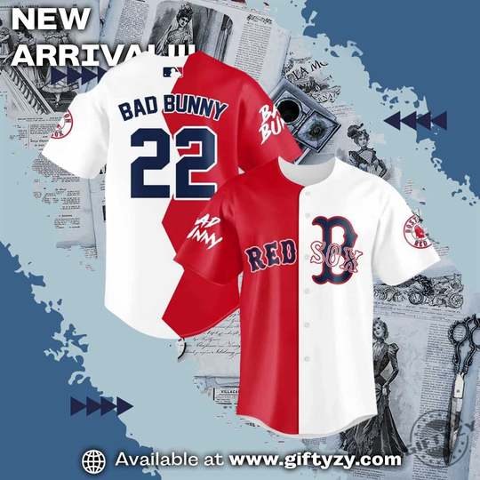 Bad Bunny Boston Red Sox Custom Name Baseball Jersey