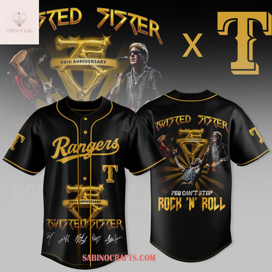 Texas Rangers Twisted Sister 50th Anniversary Tour 2026 Baseball Jersey