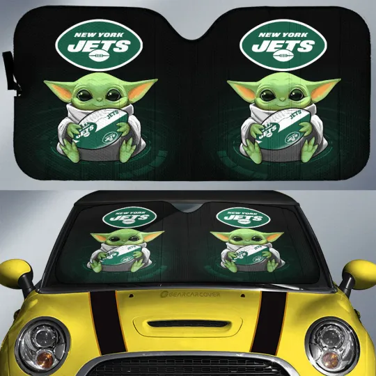 Discover New York Jets Car Sun Shade, Car Accessories