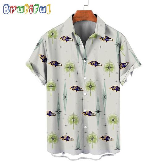 Baltimore Ravens Football Team Logo Funny Aloha Hawaiian Shirt