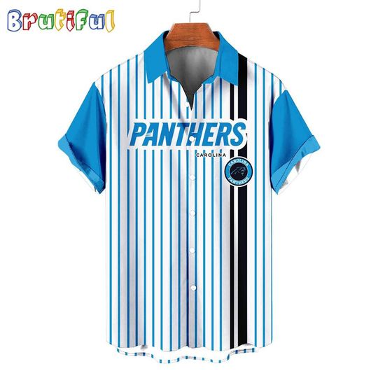 Carolina Panthers Retro Mascot Line Summer Beach Hawaiian Shirt