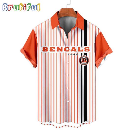 Cincinnati Bengals Retro Mascot Line Summer Beach Hawaiian Shirt