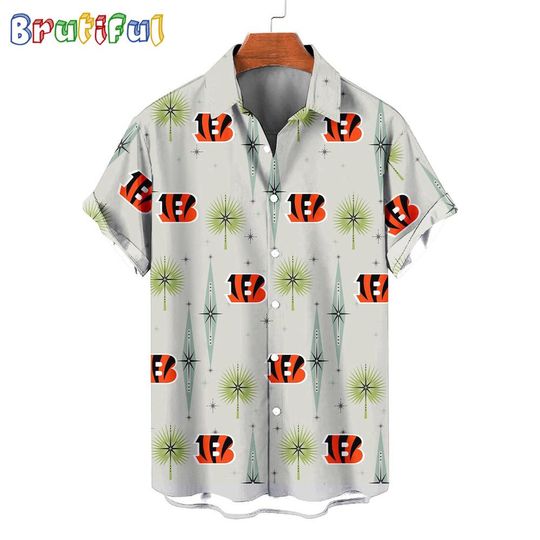 Cincinnati Bengals Football Team Logo Funny Aloha Hawaiian Shirt