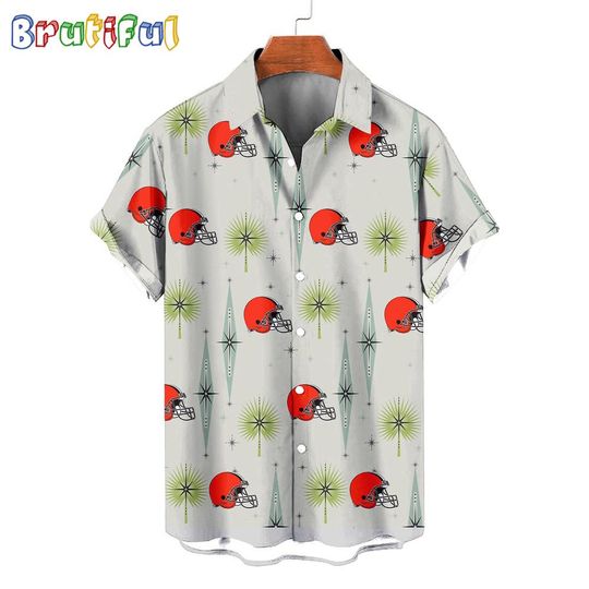 Cleveland Browns Football Team Logo Funny Aloha Hawaiian Shirt