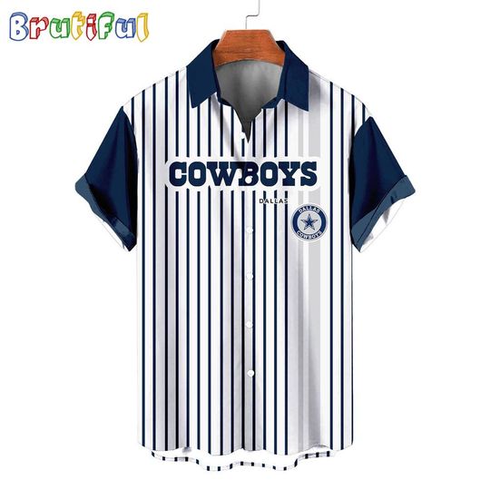Dallas Cowboys Retro Mascot Line Summer Beach Hawaiian Shirt