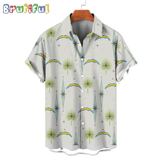 Discover Los Angeles Chargers Football Team Logo Funny Aloha Hawaiian Shirt