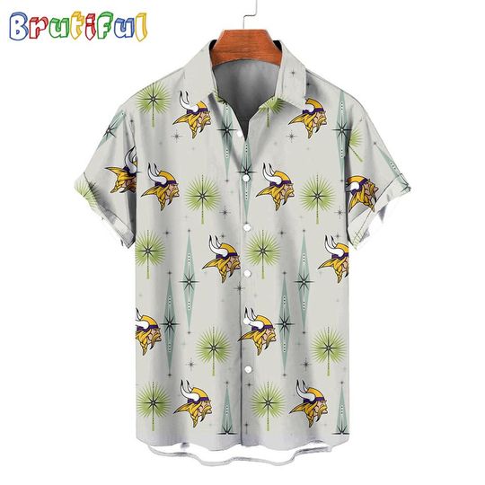 Minnesota Vikings Football Team Logo Funny Aloha Hawaiian Shirt
