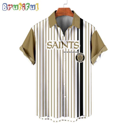 New Orleans Saints Retro Mascot Line Summer Beach Hawaiian Shirt