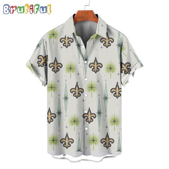 New Orleans Saints Football Team Logo Funny Aloha Hawaiian Shirt