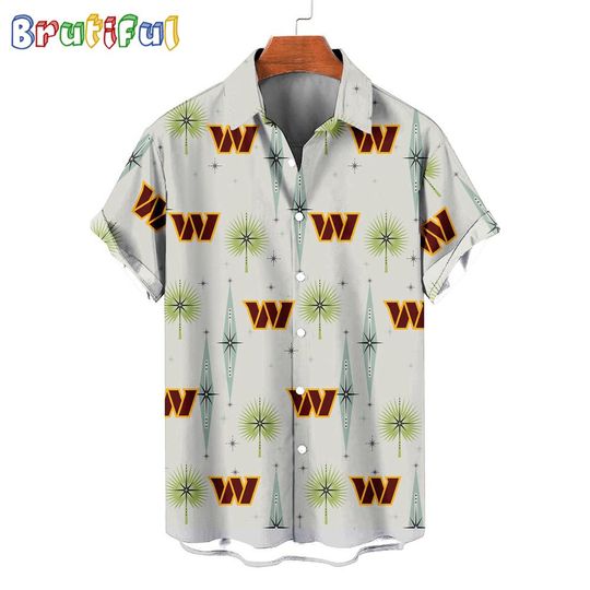 Washington Commanders Football Team Logo Funny Aloha Hawaiian Shirt