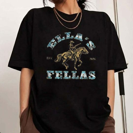 Discover Ella's Fellas Shirt Retro Western Dandelion Tee Vintage Cowboy Fan Gear