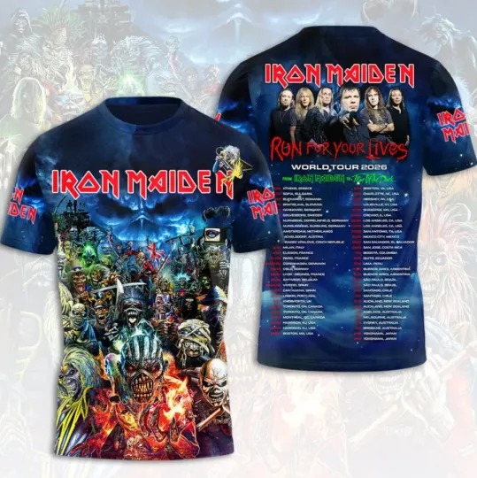 Discover 1Iron Maiden1 2026 World Tour 3D All Over Printed T-Shirt
