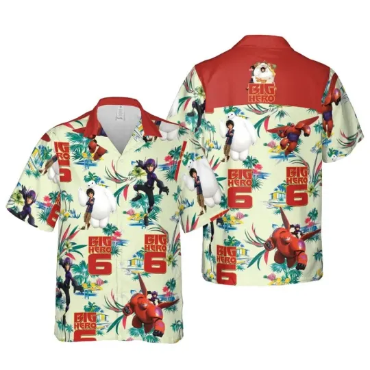 Disney Big Hero 6 Vacation Tropical Summer Retro Hawaiian Shirt