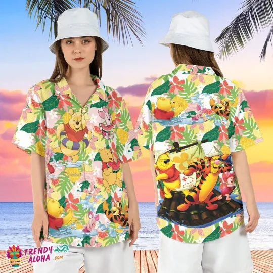 Discover Winnie Pooh Pineapple Tropical Friends Hawaiian Shirt