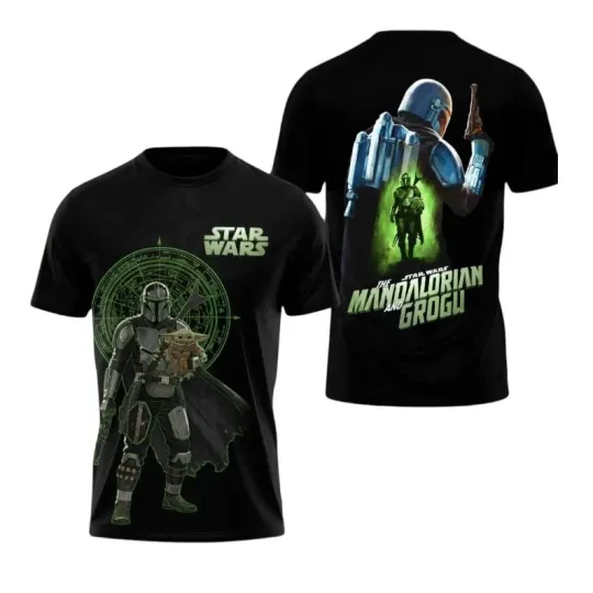 Discover Sci-Fi Space Hunter & Cute Alien 3D Graphic T-Shirt Fan Tee