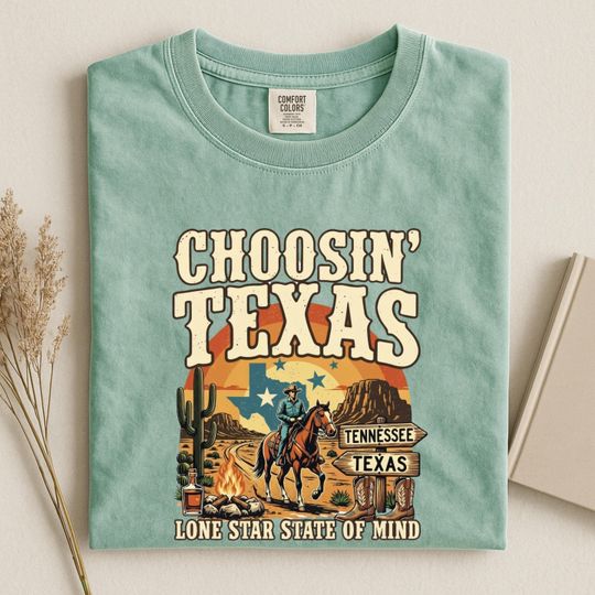 Discover Ella Choosin' Texas  Lone Star State of Mind Tee, Country Music Merch, Western Cowboy Shirt