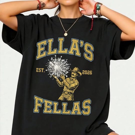 Discover Ellas Fellas Vintage Tee T-Shirt, Matching Squad Friends Gift, Retro Group Outfit Graphic Tee