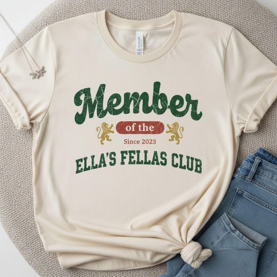 Discover Member of Ellas Fellas Club T-Shirt, Girl Dad Shirt, Proud Dad of Daughter Tee, Funny Dad Gift Shirt, Custom Kids Name Family Club Tee