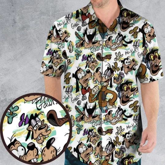 Discover Many Faces Of Goofy Hawaiian Shirt, Gift For Cartoon Lovers
