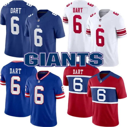 Discover Men's/Youth Giants #6 Jaxson Dart Royal Limited Stitched Jersey -Free Tax