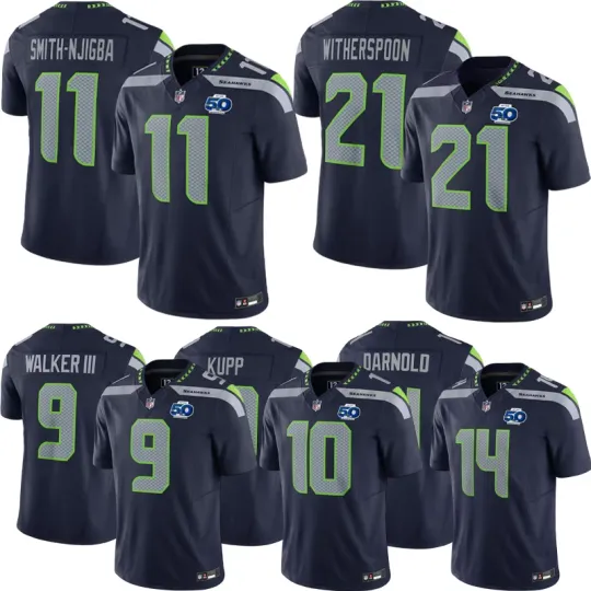 Men's Seahawks 50th Anniversary Navy Game Player Jersey