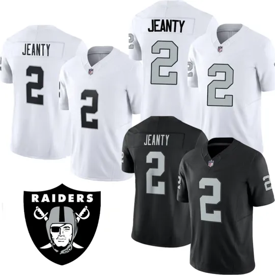 Men's Raiders #2 Ashton Jeanty Jersey