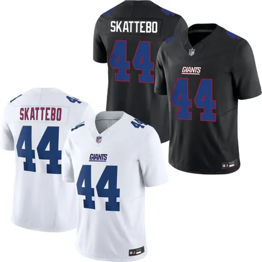 Discover 2025 Men's Giants Cam Skattebo #44 Black/White Jersey