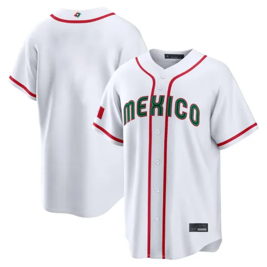 Discover NWT Men Mexico White 2026 World Baseball Classic Road Stadium Jersey