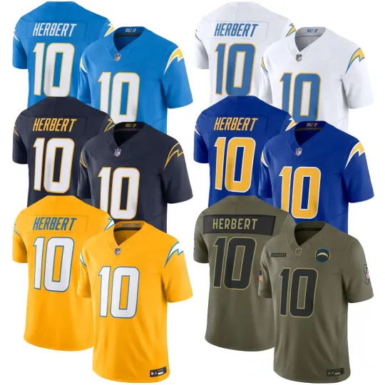 Discover NWT Men's Chargers #10 Justin Herbert 2025 Salute to Service Jersey