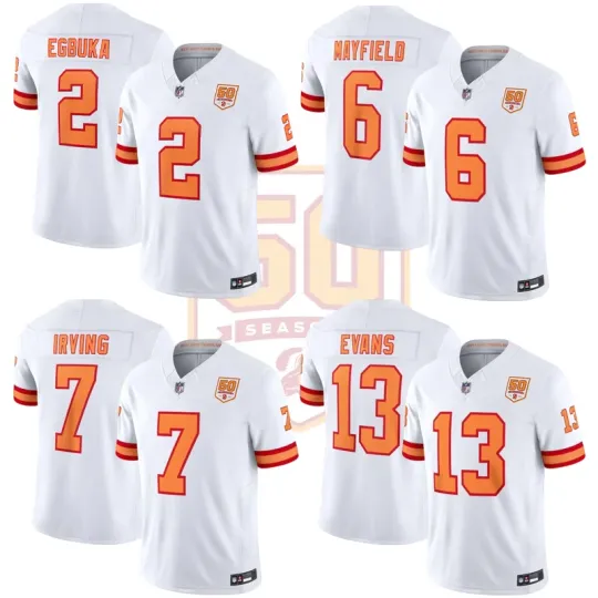 NWT Men's '76 Buccaneers White 50th Season Game 1976-2025 Jersey