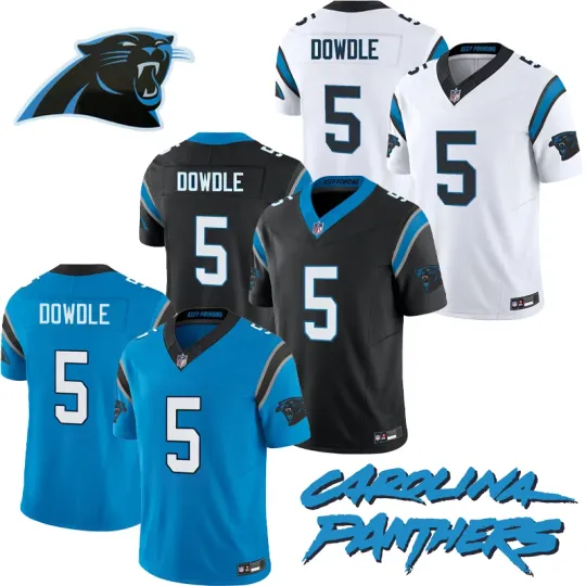 Discover Panthers 2025 Men's #5 Rico Dowdle Player Jersey