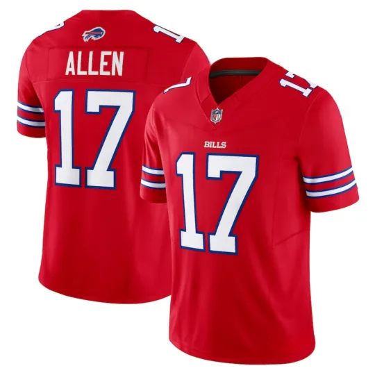2025 Men's/Youth Bills #17 Josh Allen Red Game Player Jersey