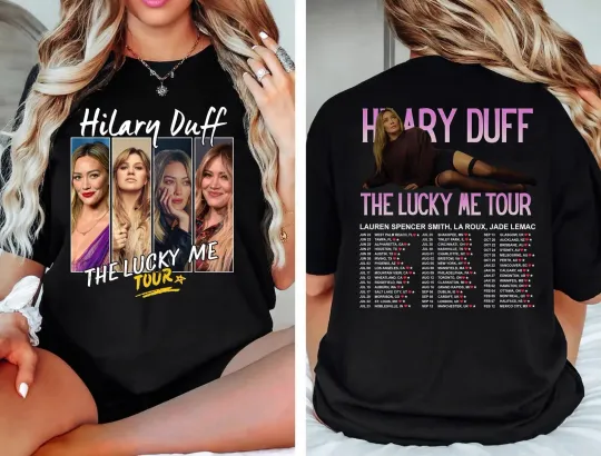 Discover The Lucky Me Tour 2026  Hilary Duff Vintage Style T-shirt